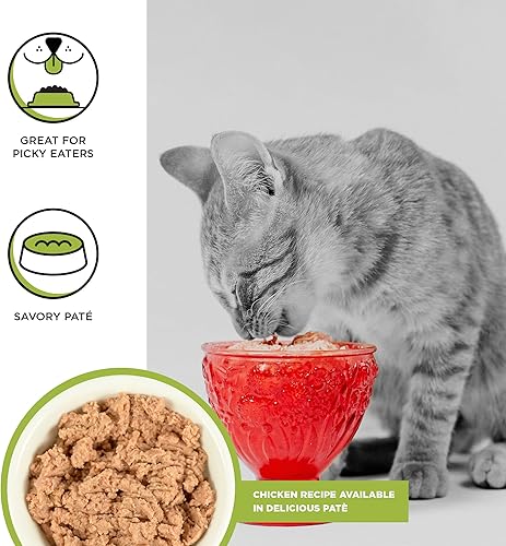 Miniatura 2 de BIXBI Rawbble Receta de paté de pollo para latas de gatitos, sin granos, rica en proteínas, comida húmeda para gatitos (latas de 2.75 onzas, caja de
