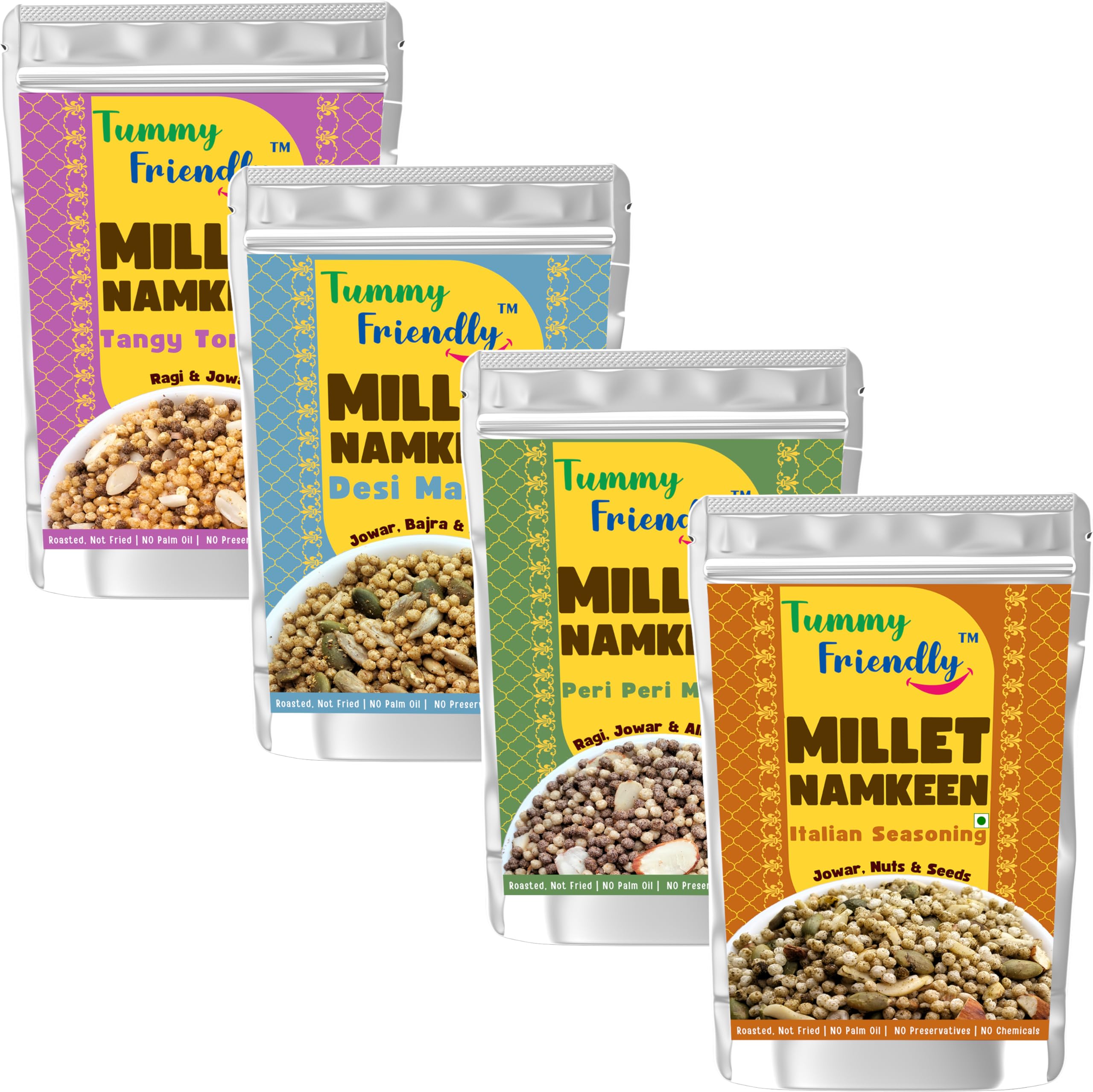 TummyFriendly Millet Namkeen Mixture for Kids and Adults.Healthy Snacks Items Namkeen for Kids, Adults, Pregnant Women, Diabetics. Healthy Snacks for Diabetics. No Chemicals, No Preservatives - Millet Snacks Assorted Combo Pack, 4 Packs, 70g Each (Ta (B0DJ13K64J) Amazon Price History, Amazon Price Tracker
