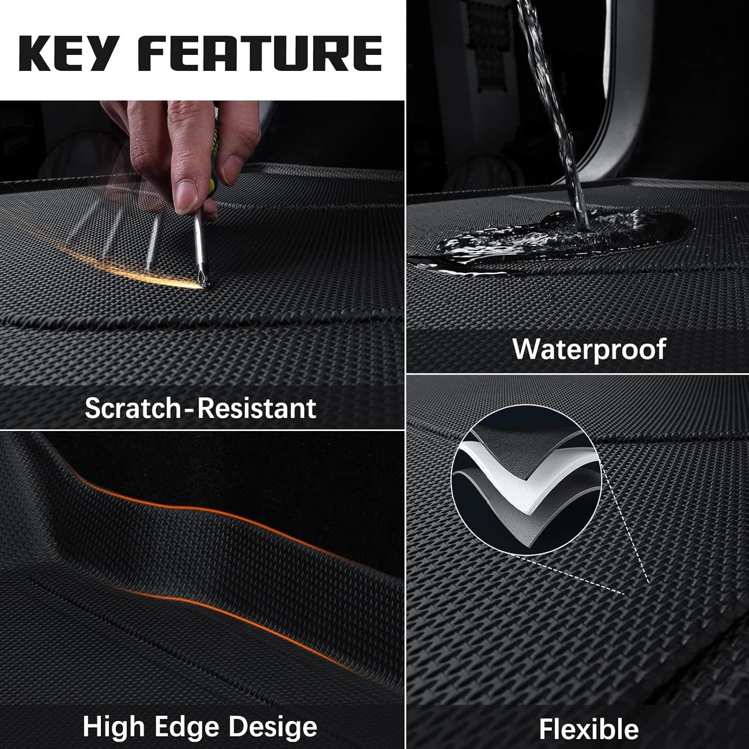 thumbnail image 2 of Custom Fit Cargo Liner For 2020-2025 Kia Soul - Black TPE All Weather Trunk Mat 2 of 13