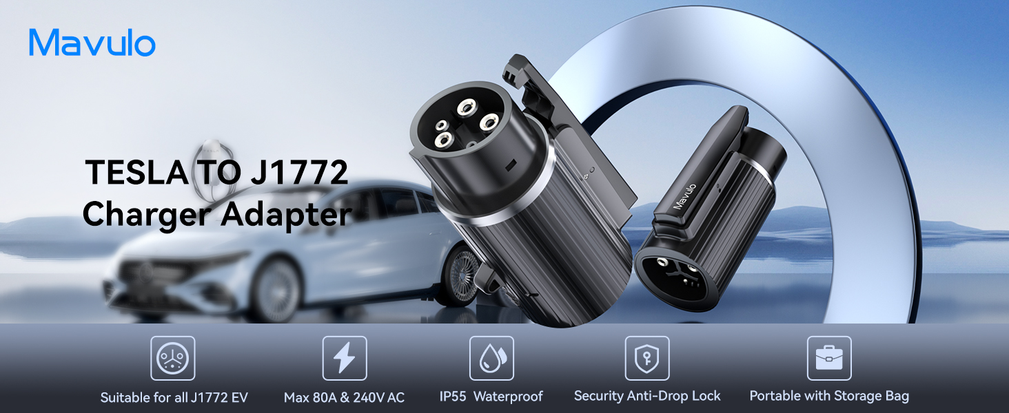 Tesla To J1772 EV Charger Adapter 19KW Fast Charging 80A