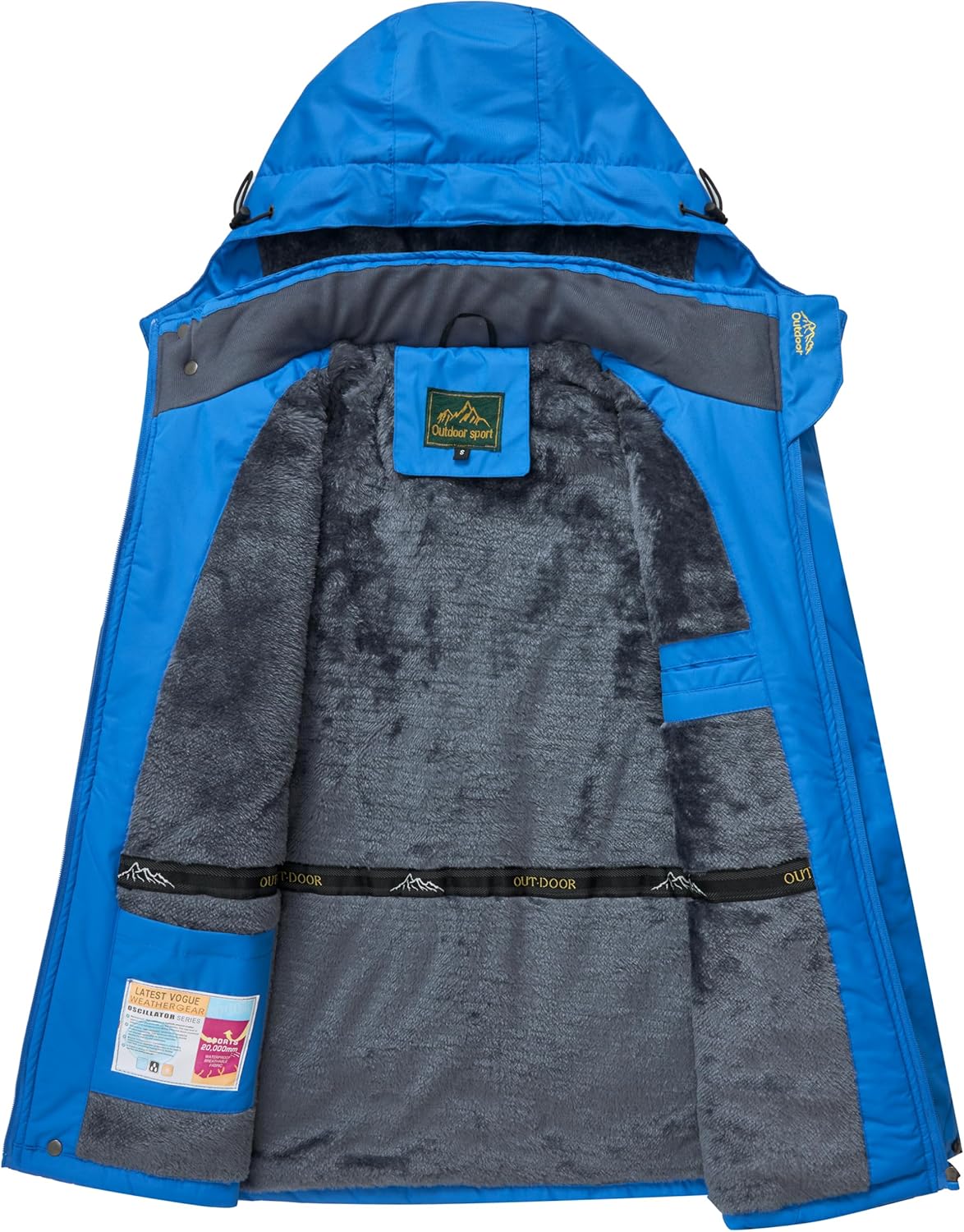 Men's Winter Ski Jacket Warm Waterproof Fleece Liner Snow Coat Hooded Windproof Mountain Raincoat - Image 3