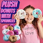 Plush Donuts avec des asperges - (Boîte de 12) 1 Donut chaussé en douzaine Jouet de prédilection, Donut Party Supplies Décorations et empilements pour les enfants