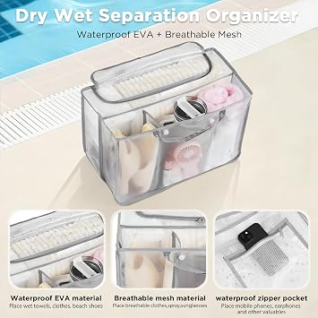 OUTXE Beach Bag Organizer Compatible with Bogg Bag X Large, Mesh & EVA