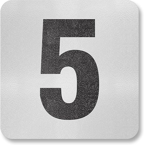 SmartSign Marcadorletrero adhesivo de profundidad de piscina "5 pies", altura de letra de 4 pulgadas, vinilo laminado de 20 mil con superficie