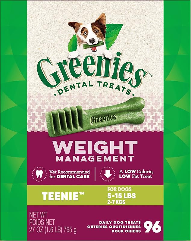 Weight Management TEENIE Dental Dog Chews - 27 Ounces 96 Treats