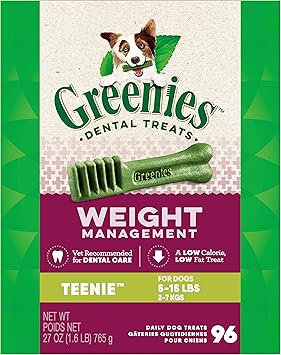 GREENIES Weight Management TEENIE Dental Dog Chews - 27 Ounces 96 Treats