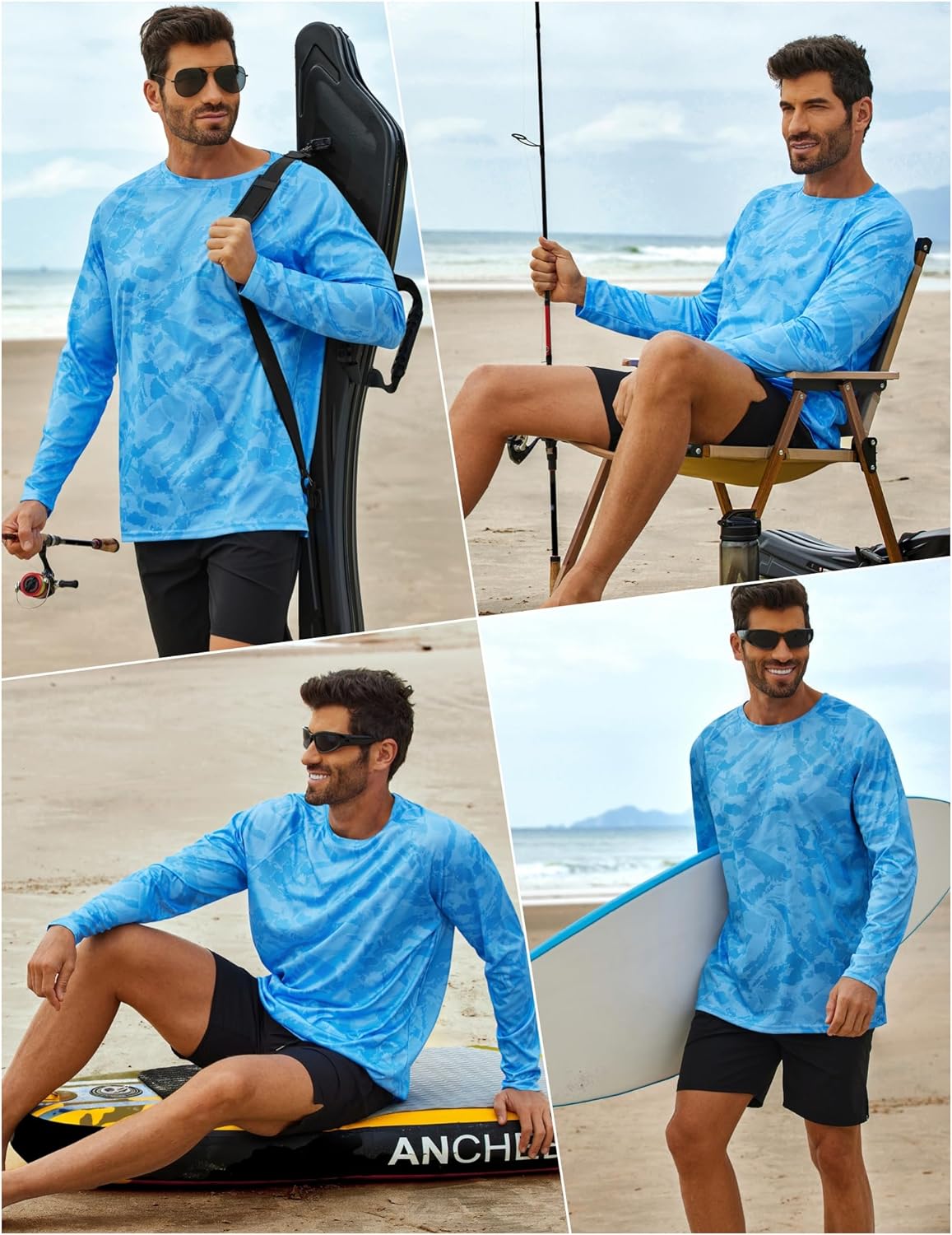 PINSPARK Mens UV Protection Shirts Long Sleeve Fishing Shirts Camo Rash Guard Swim Shirt Quick Dry Athletic Workout Tshirts - Image 6