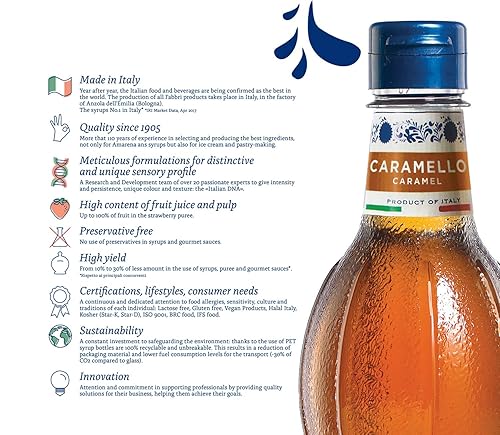 Miniatura 3 de Fabbri Jarabe aromatizante, caramelo, fabricado en Italia, 33.8 onzas (1 litro)