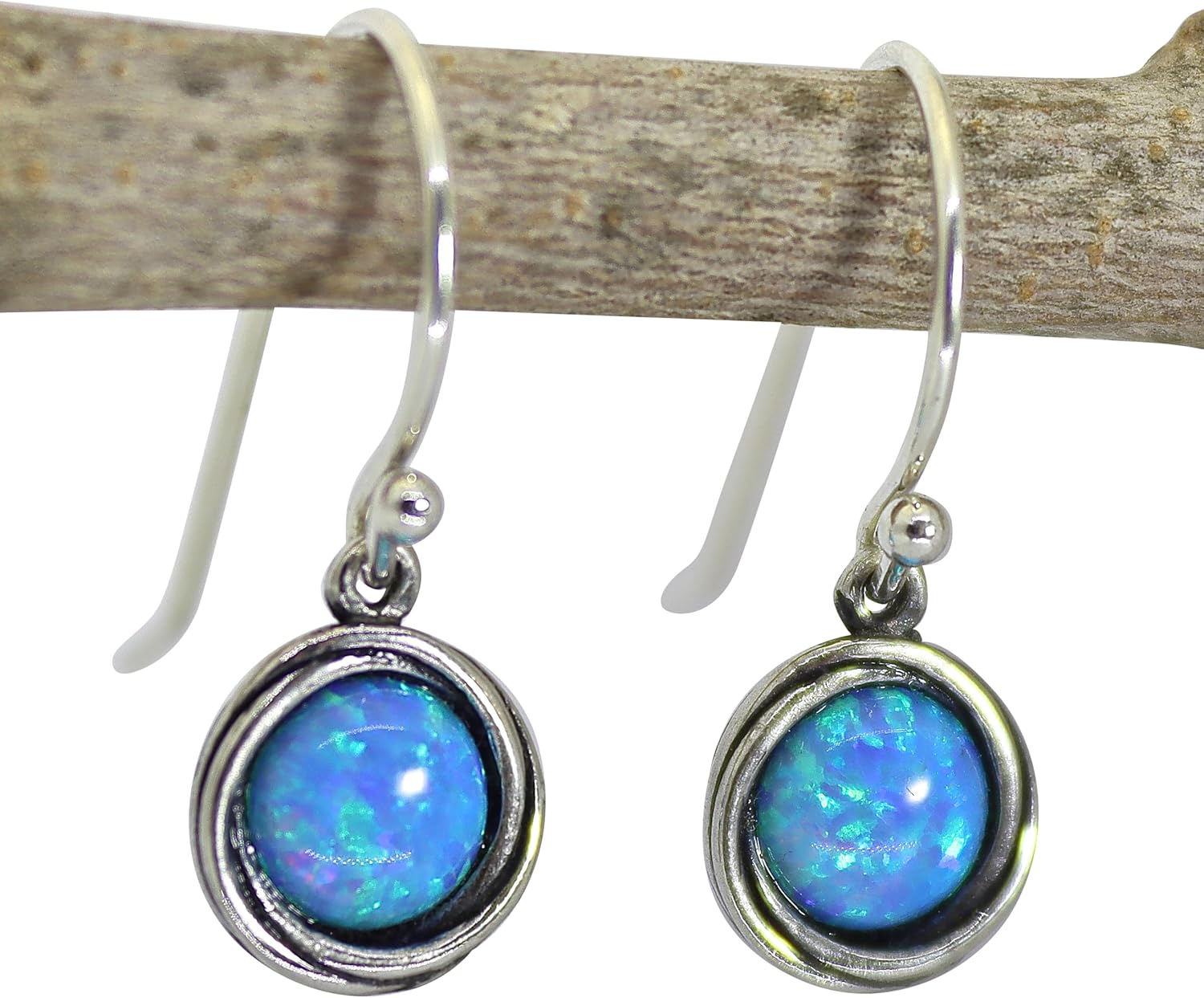 Stone sterling silver 925 dangle earrings, Natural stone earrings, Lightweight earrings