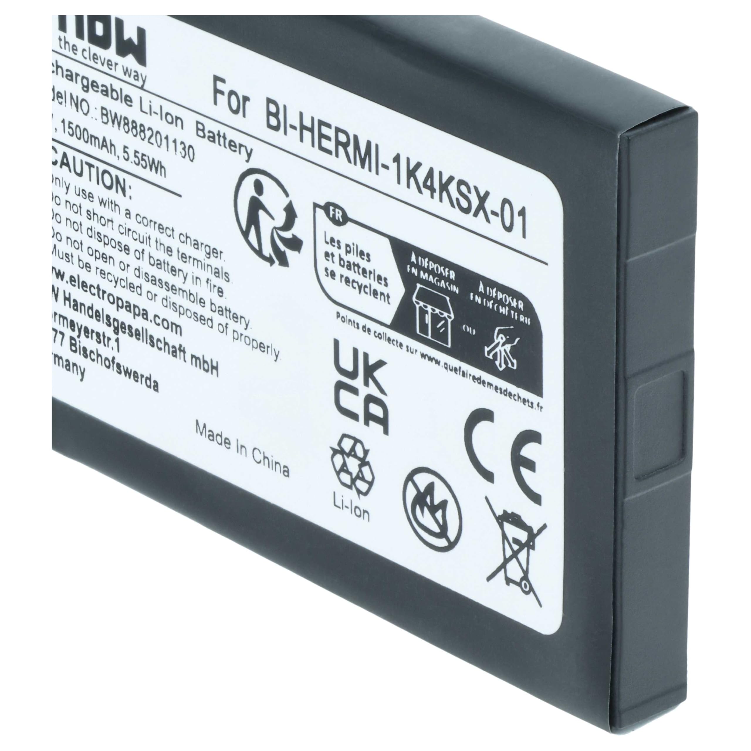vhbw 5 x akumulator kompatybilny z Cisco CP-7925G-A-K9, CP-7925G-EX-K9, CP-BATT-7925G-STD bezprzewodowy telefon stacjonarny (1500 mAh, 3,7 V, Li-Ion)