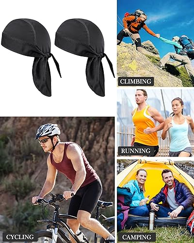 Miniatura 7 de Foaincore Paquete de 8 gorras de calavera Do Rag para hombre que absorben el sudor con forro de casco de enfriamiento para ciclismo motocicleta
