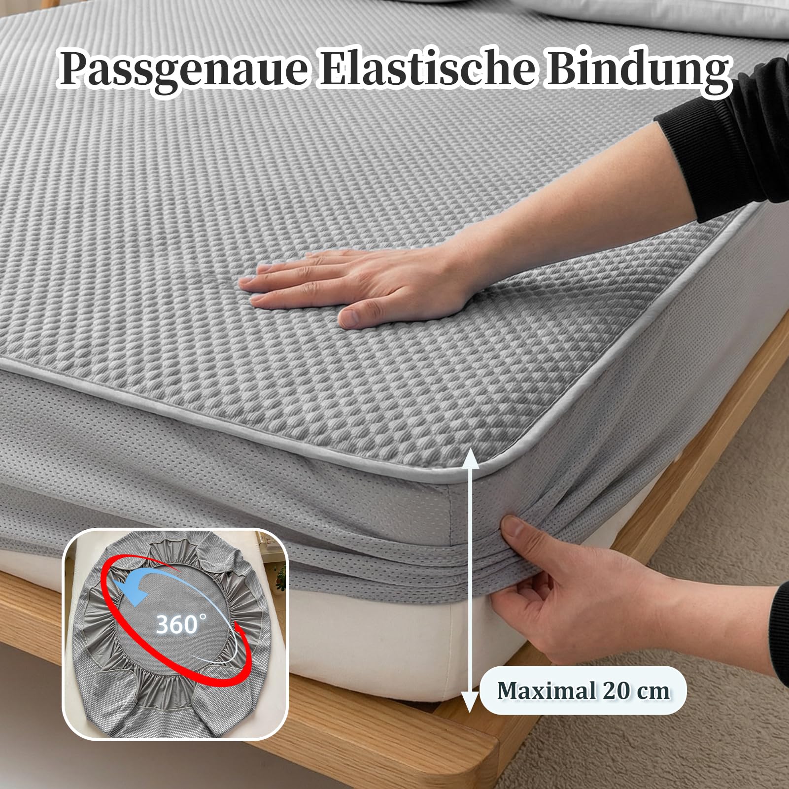 Sommer Spannbettlaken Set Kühlende Bettlaken | Atmungsaktive Spannbetttücher mit Kissenbezüge 3D Bohnenform Cool Ice Silk Schlafzimmer Bed Sheets für Heißschläfer