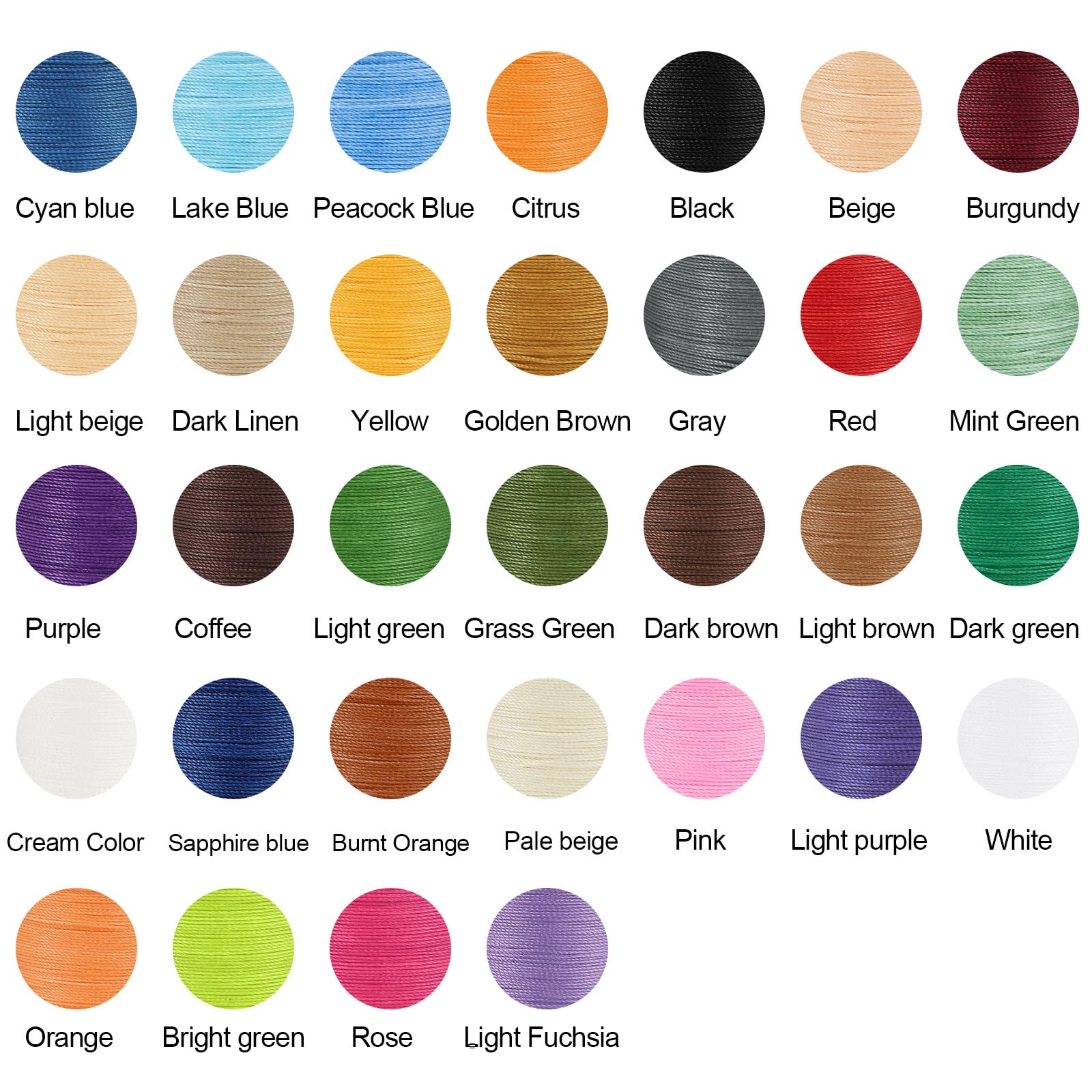 Rouleau De Fil à Coudre Pour Travaux Manuels En Cuir, 36 Colores, 50