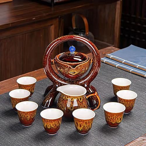 Scizorito Juego de té chino de alta calidad, juego de té Kung Fu giratorio, cocción a mano, con tetera e infusor giratorio, adecuado para oficina, disponible en Yaxa Colombia