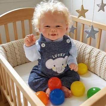 RXDOLL Reborn Baby Dolls Silicone Full Body, 19 Inch Realistic Baby Doll, Anatomically Correct Boy, 3D Skin Lifelike Newborn Babies Doll, Soft Vinyl Silicone Babies with Accessories