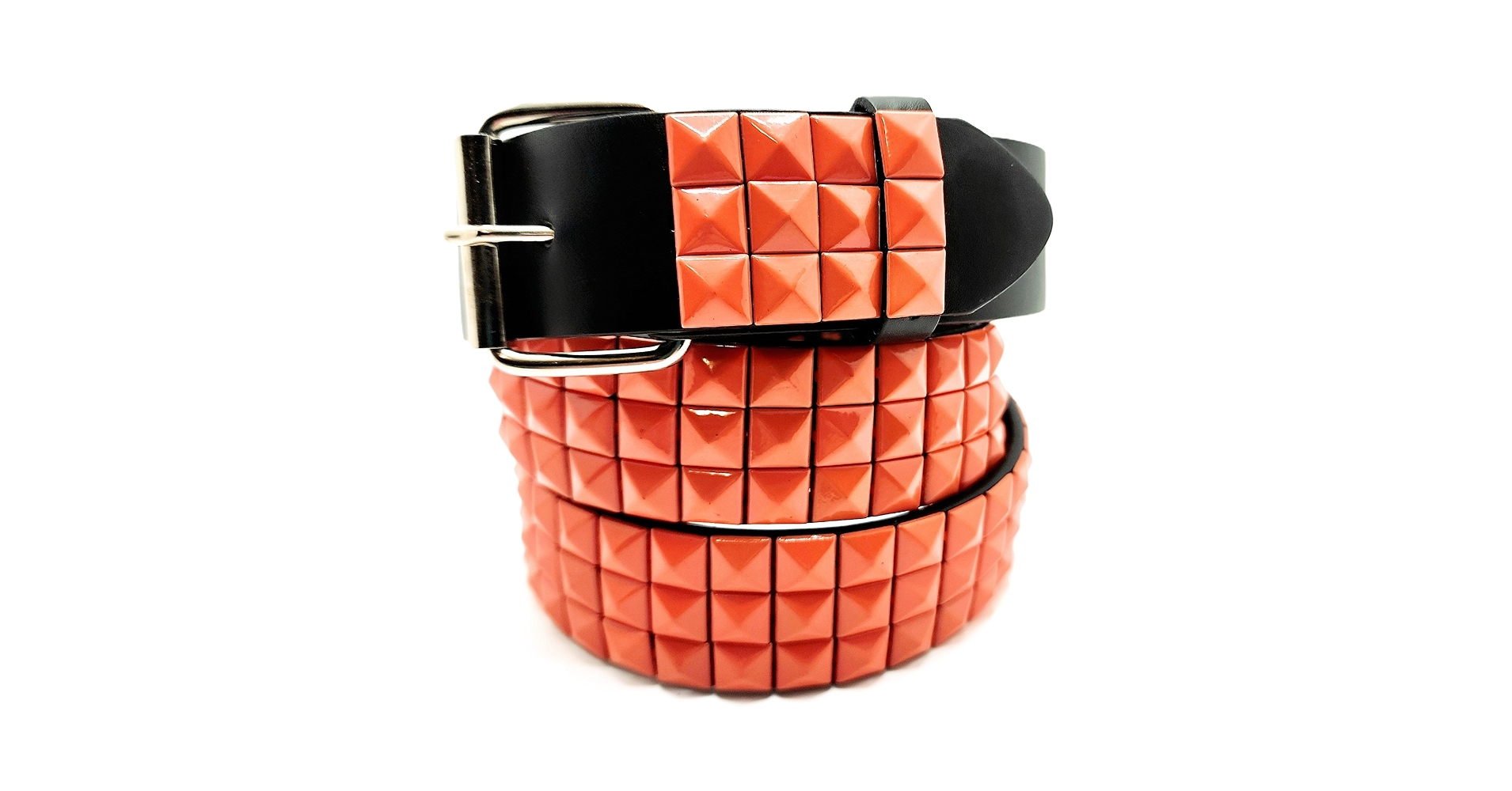 Amazon.com: Orange Pyramid Studded Leather Belt Punk (Small