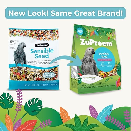 Miniatura 5 de ZuPreem Sensible Seed - Alimento para pájaros para loros y conures, mezcla de semillas premium, pellets FruitBlend para Caiques, grises africanos