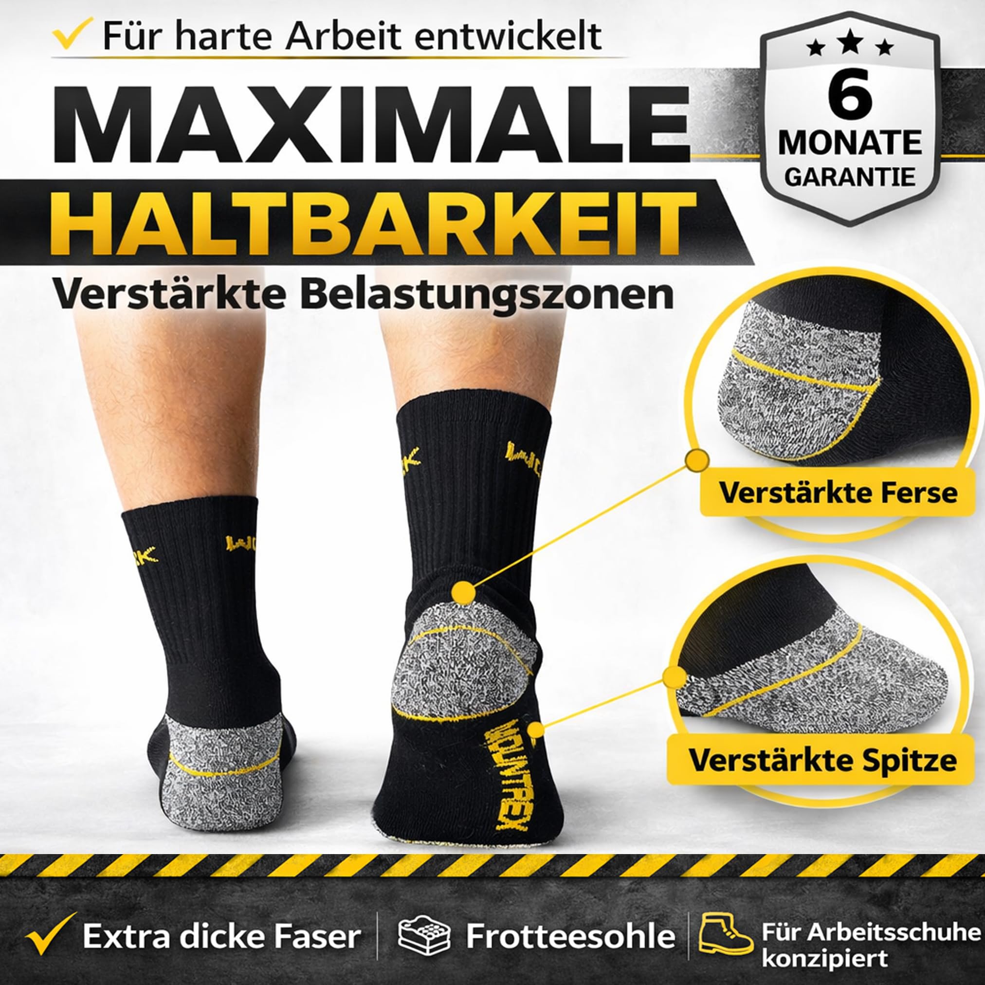 MOUNTREX® Calcetines de trabajo para hombre, 10/20 pares