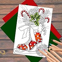 Vista 6 de Tarjetas de Navidad para colorear para adultos y niños