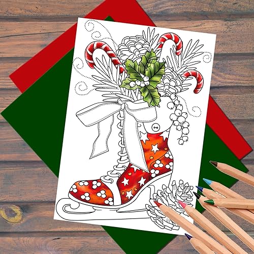 Miniatura 6 de Tarjetas de Navidad para colorear para adultos y niños