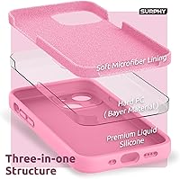 Vista 62 de SURPHY Compatible con iPhone 13 Mini Funda con Protector de Pantalla, (Protección de Cámara y Forro de Microfibra Suave) Funda de Teléfono