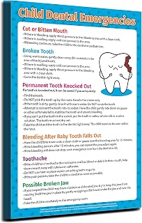 Safety Magnets ZOCO – Kids Dental Emergencies Posters (20-Pack) – Laminated 12x18 – First Aid Steps for Children – Dentist Office School Nurse Daycare Classroom Clinic – Made in USA