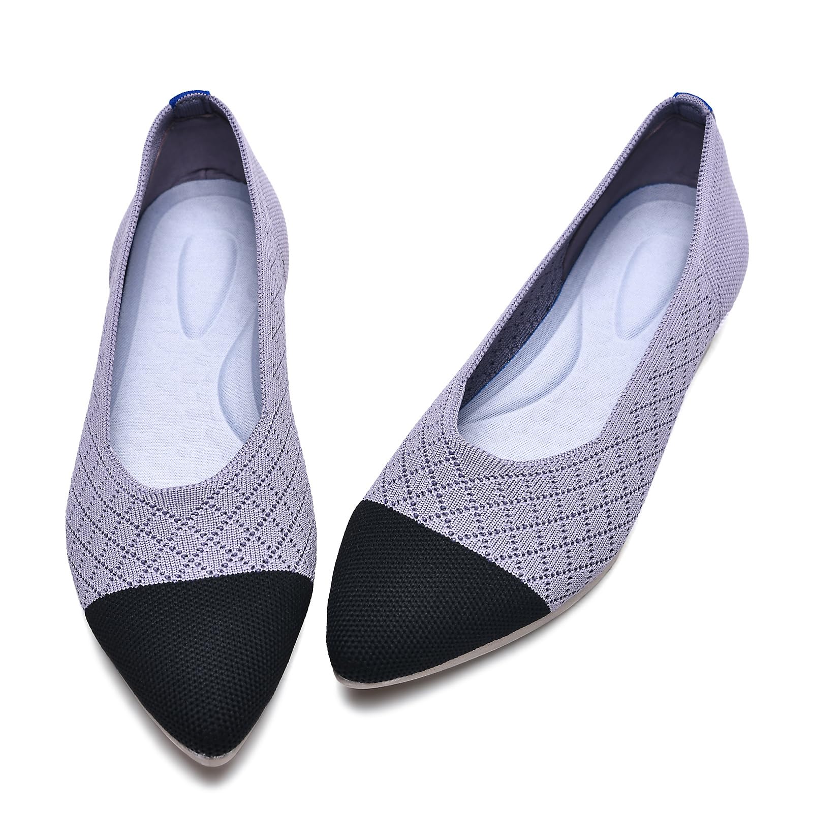 buyrew women39s ballet flats pointed toe knit slip on arch support comfortable dress shoes for women low wedge casual work flats
