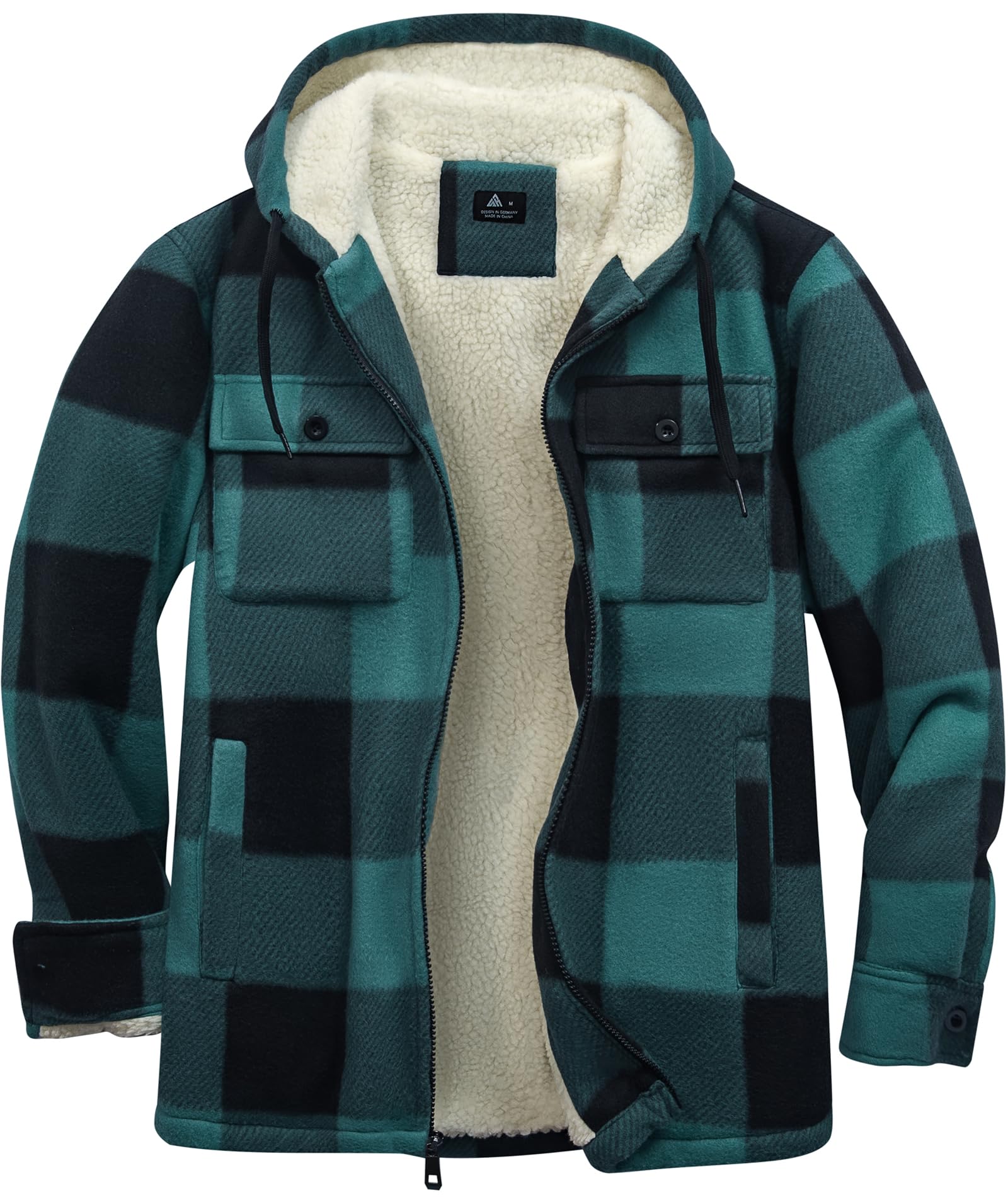 SwissWell Camicia Boscaiolo Uomo Giacca Flanella a Quadri Spessi Fodera di Peluche Felpa Cappuccio Foderata Casual Uomo Felpa con Cappuccio in pile Giacca Invernale con Tasca