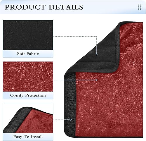 Miniatura 4 de Almohadillas para cinturón de seguridad de automóvil, color granate, protector de cinturón de seguridad, lavable, paquete de 2