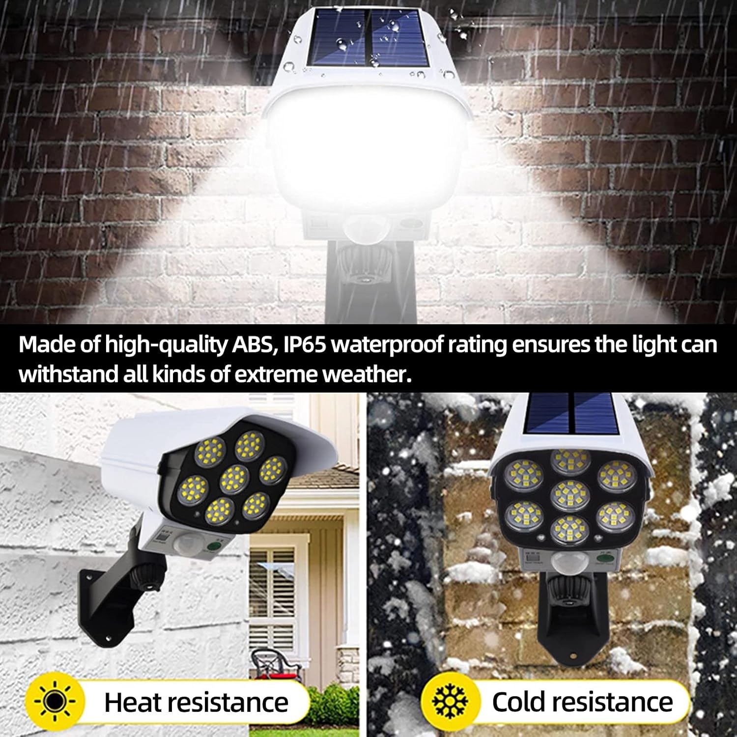 Solar light demonstrating heat and cold resistance