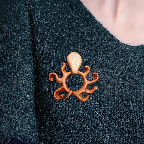 Miniatura 2 de Broche de goma para solapa de madera broche de invierno bufanda de animales adecuado para todas las ocasiones pin de copo de nieve de cristal E