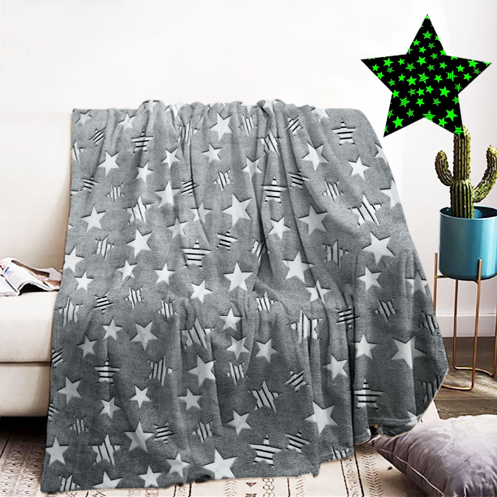 Manta de Peluche para niños, Manta de vellón de Franela Brillante, Manta de sofá Suave y cálida, Regalos de cumpleaños de Navidad para niños y niñas (L, 130x150cm)