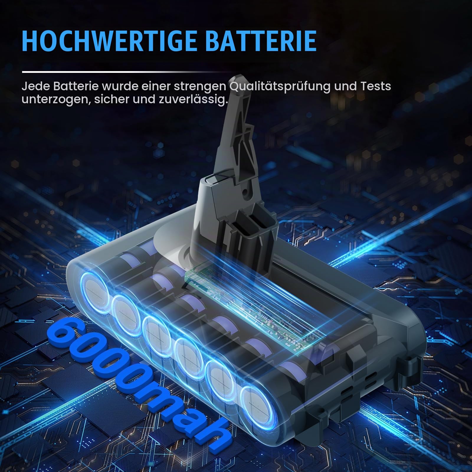 Akku für Dyson V8 6000mAh Ersatzakku für Dyson SV10