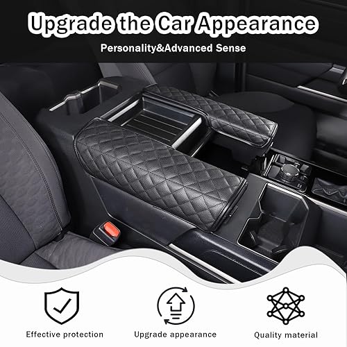 Miniatura 2 de 2 fundas para reposabrazos de consola central para ToyotTundra 2022-2025 Sequoia 2023-2025, accesorios de cuero, protector de cojín para