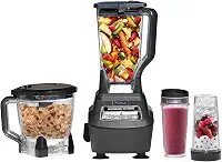 Ninja Mega Kitchen System (BL770) Liquidificador/processador de alimentos com base Auto-iQ de 1500W, jarro de 2,041 g, tigela de processador de 1,8 g, (2) copo de 473 ml para vitaminas, massa e mais 1