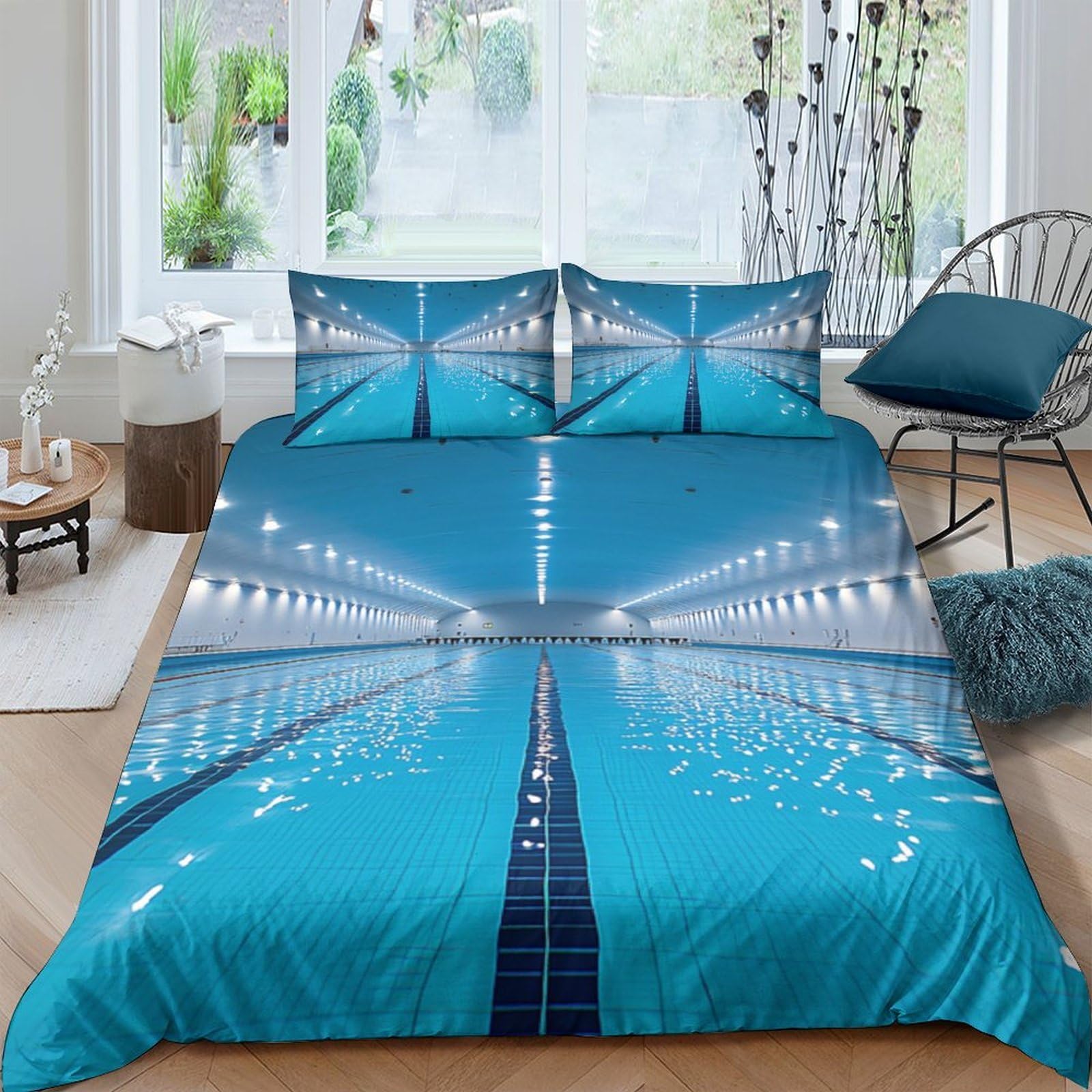 Ctjqhvkz Style-9 3D Printed Blue Bridge Fitted Sheet Microfiber Modern Skyline Bed Cover For Bedroom Dorm Easy Care Decoration Single（135X200cm）