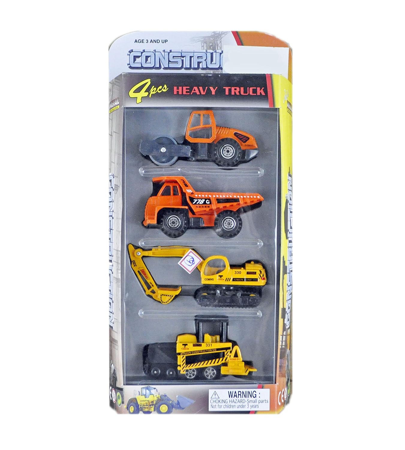 Babysid Collections 4Pcs Metal Play Set Construction Small Toy