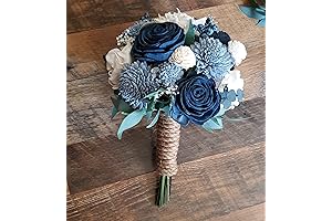 Dusty Blue Navy White Bridal Bouquet