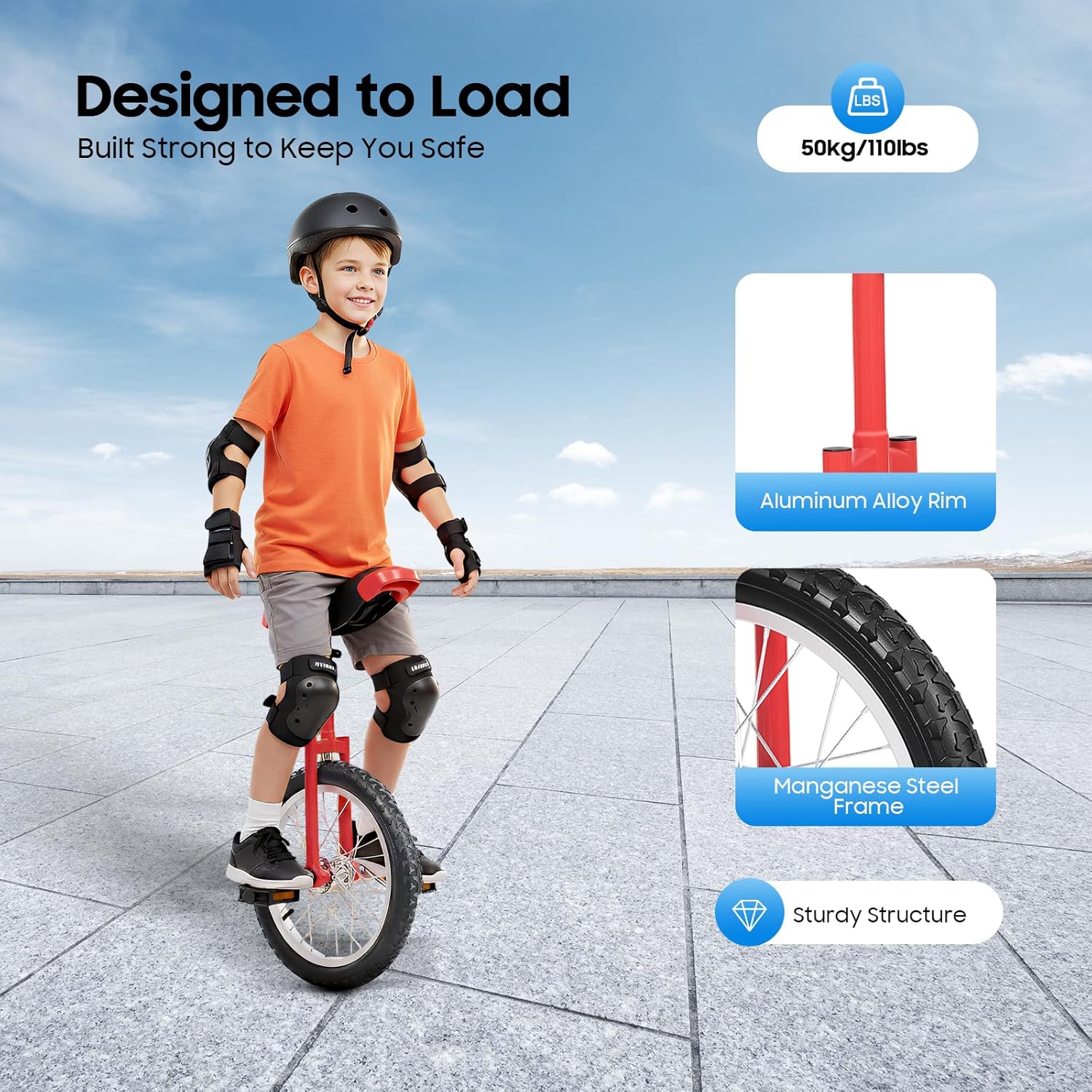 16 Inch Wheel Unicycle, Unicycle Bike, Unicycles with Steel Rim, Leakproof Tire Wheel Cycling for Adults, Daily Fitness Exercises/Cycling Exercises/Balance Training/Talent Shows