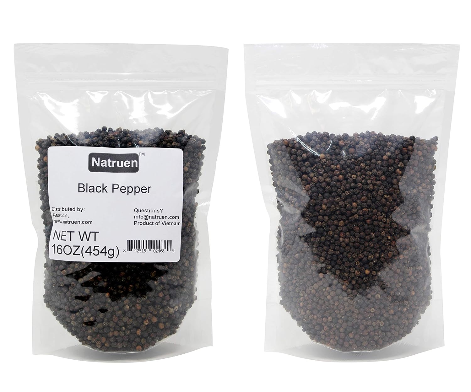 Natruen Whole Black Pepper 16 Ounces, Steam Sterilized Black Peppercorns for Grinder Refill, Non-GMO Black Pepper Bulk 1 LB : Grocery & Gourmet Food