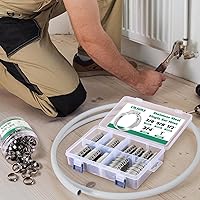 Vista 6 de 54 piezas 1/2 Pex anillo de crimpado, abrazaderas Pex de acero inoxidable 304, abrazaderas de manguera de oreja única para accesorios Pex tubería