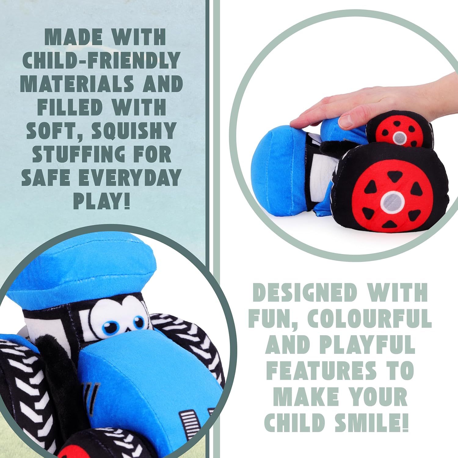 Toyland® 21cm (8 Inch) Plush Farm Tractor - Boys & Girls Bedroom Decoration (Blue)