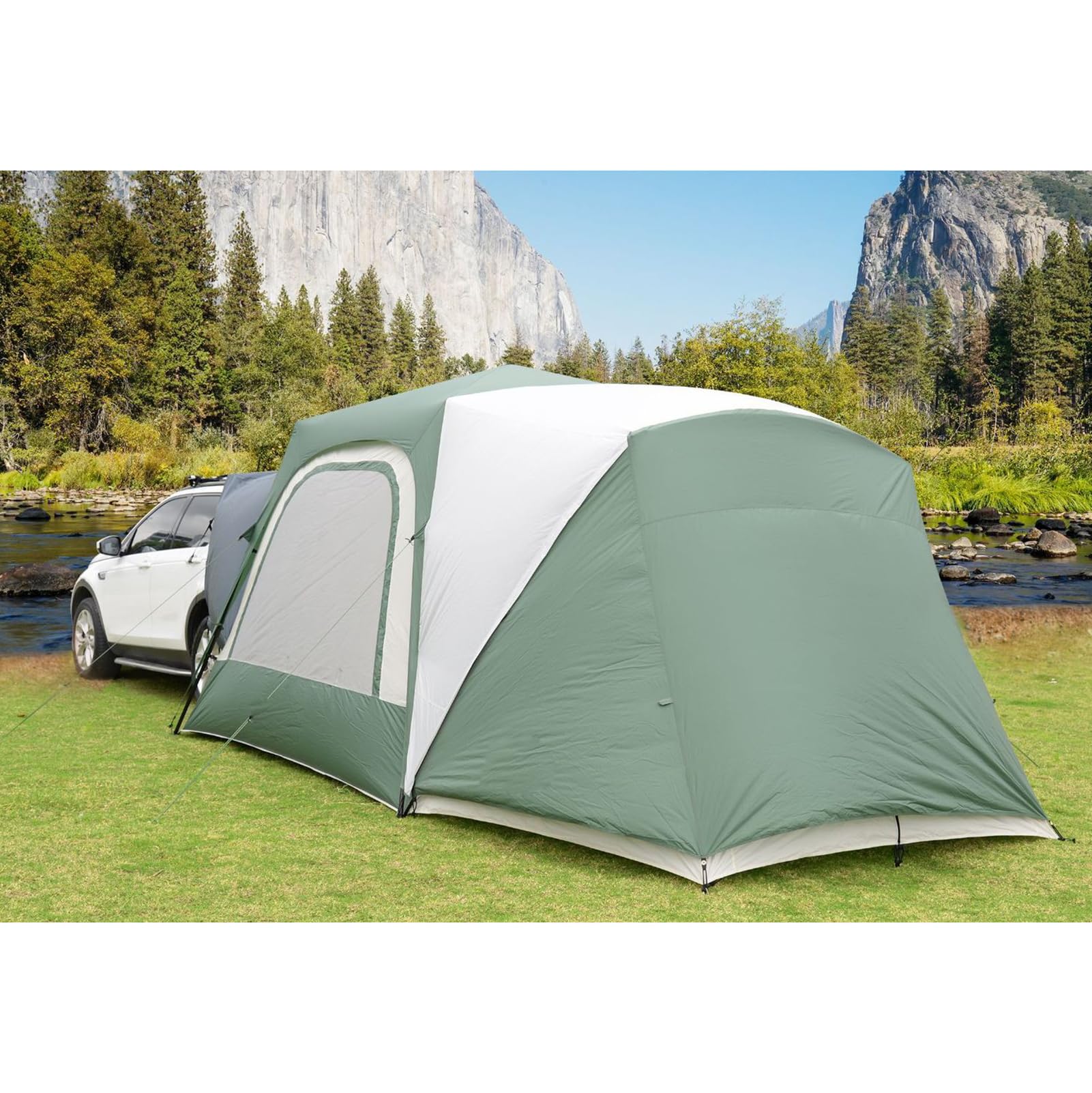 Tente de Camping，Tente de Toit，Tente de Camping pour SUV de 5 à 8 Personnes, Tente de hayon étanche avec auvent d'ombrage, Tente à hayon Portable pour Voiture,