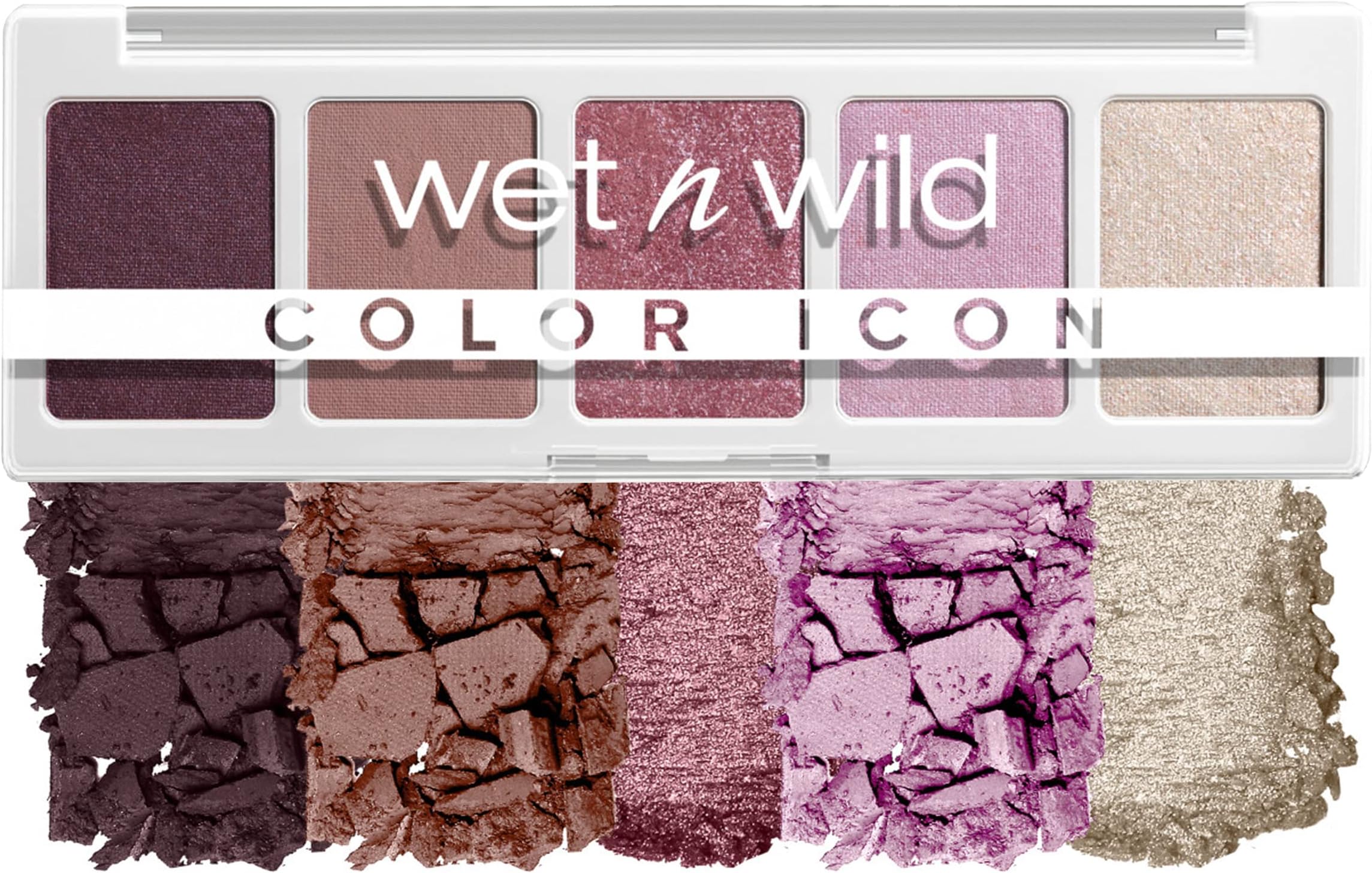Color Icon Eyeshadow Makeup 5 Pan Palette, Matte, Shimmer, Metallic, Long Wearing, Rich Buttery Pigment, Cruelty Free - Petalette - 6gms