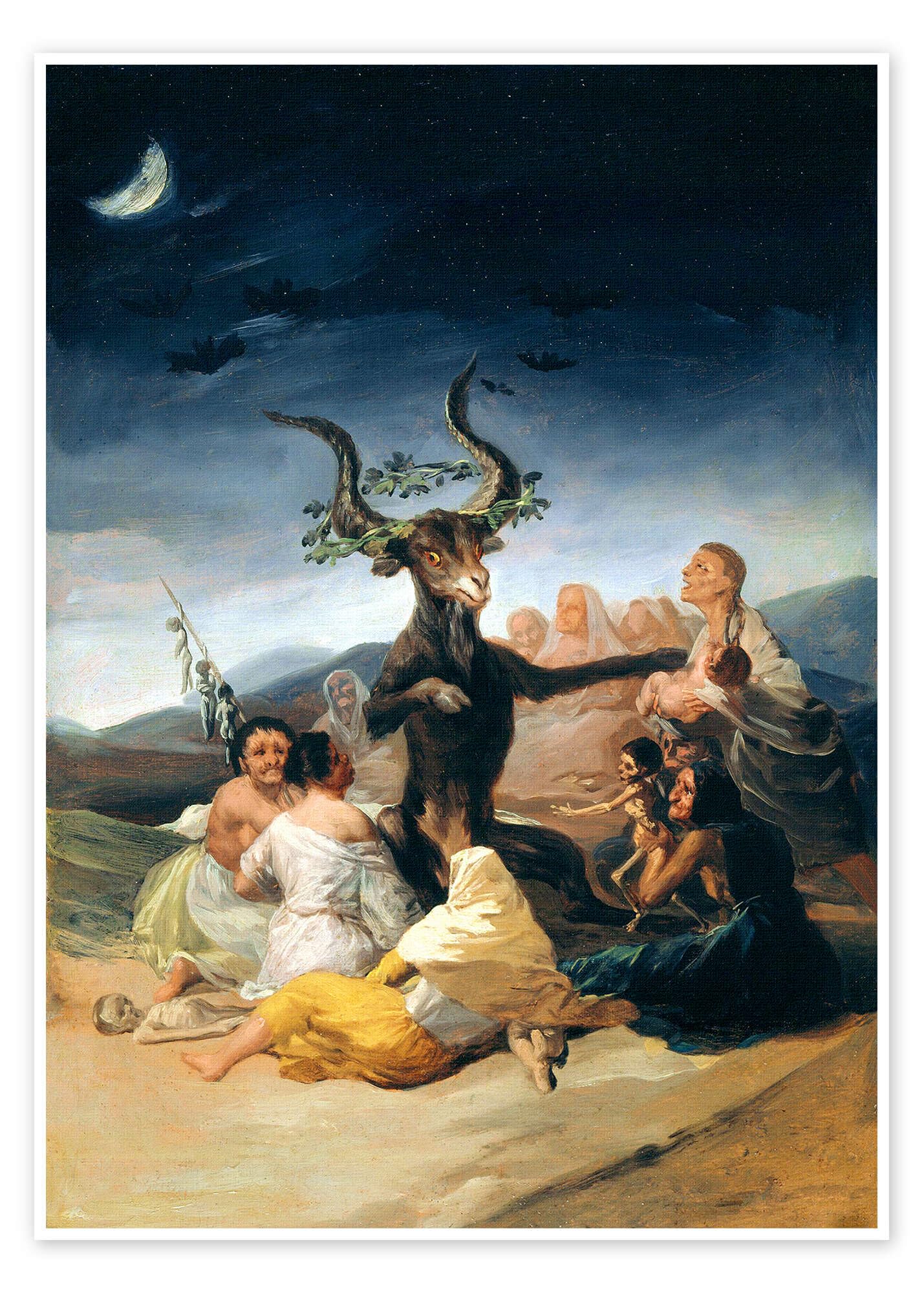 Posterlounge Il grande caprone Poster | 90 x 120 cm di Francisco José de Goya Quadri Decorazione per pareti