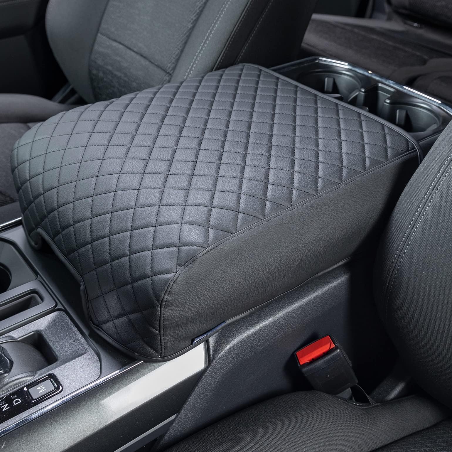 ISSYAUTO Center Console Cover Compatible with 2021 2022 2023 2024 2025 Ford F150 Armrest Cover Leather Arm Rest Cover Middle Console Cover Armrest Box Protective Cover