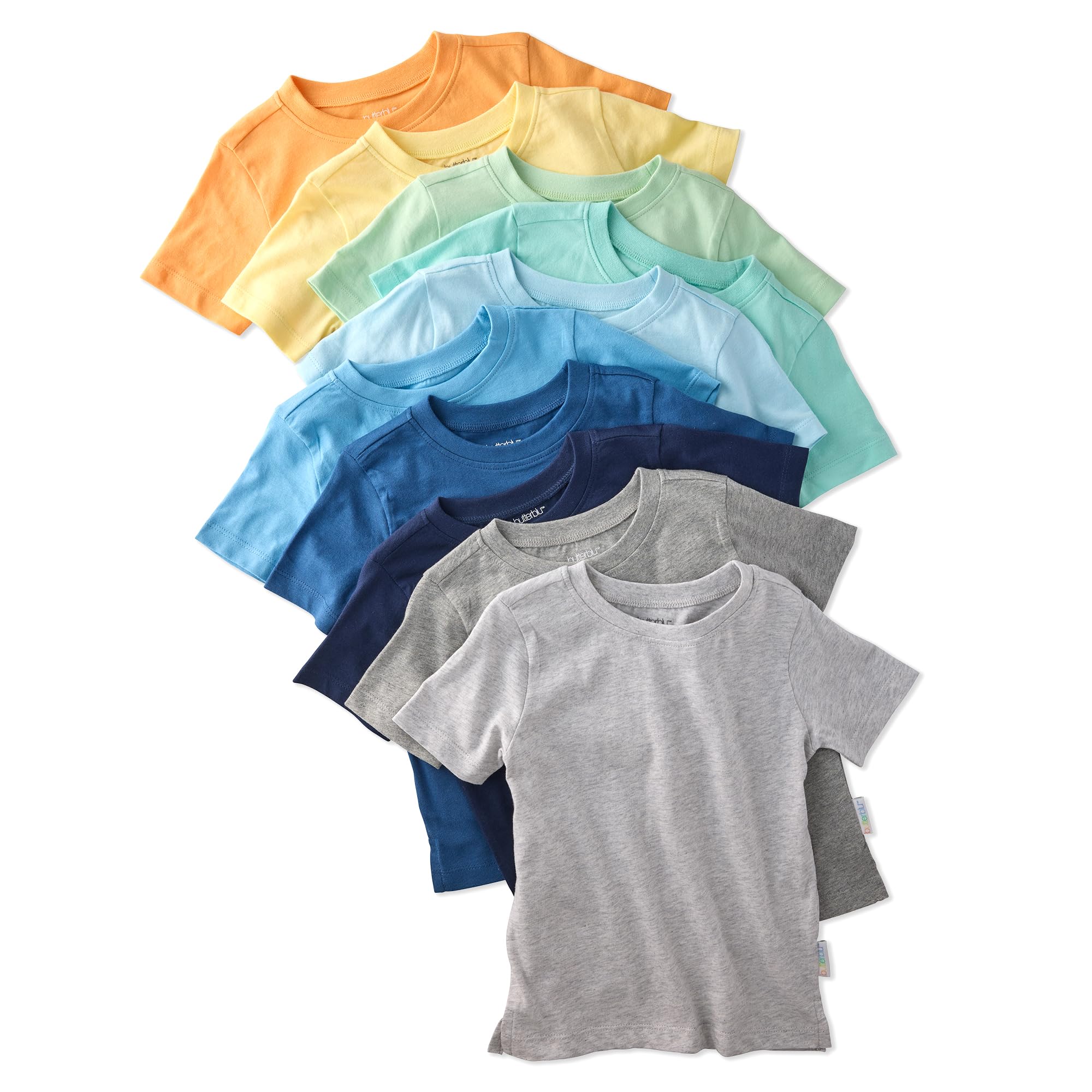 Butterblu Baby Taylor 10-Pack Short Sleeve T-Shirts​ 100% Organic Cotton for Boys​ & Girls