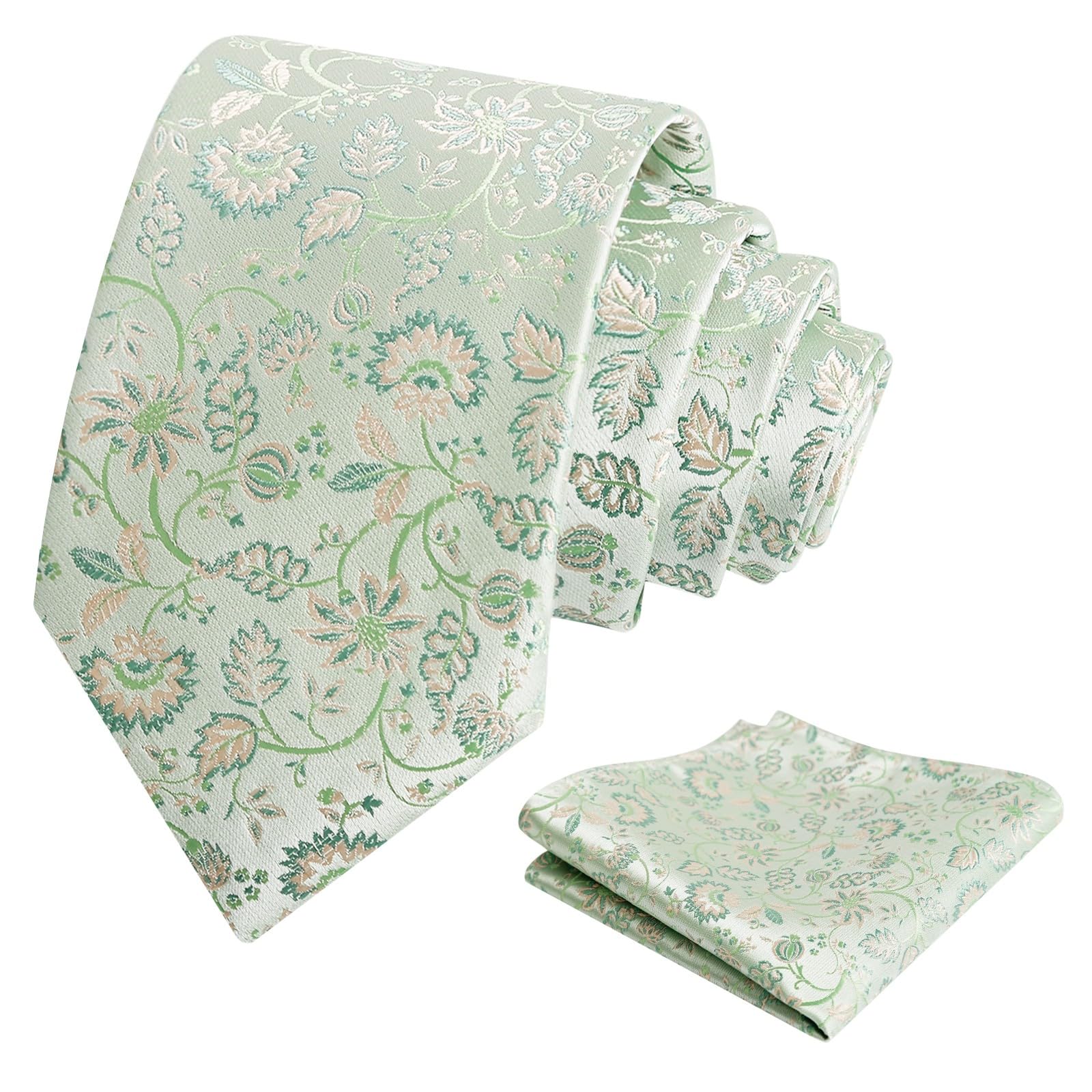 Alizeal Mens 3.15inches Leaf Flower Pattern Tie Set