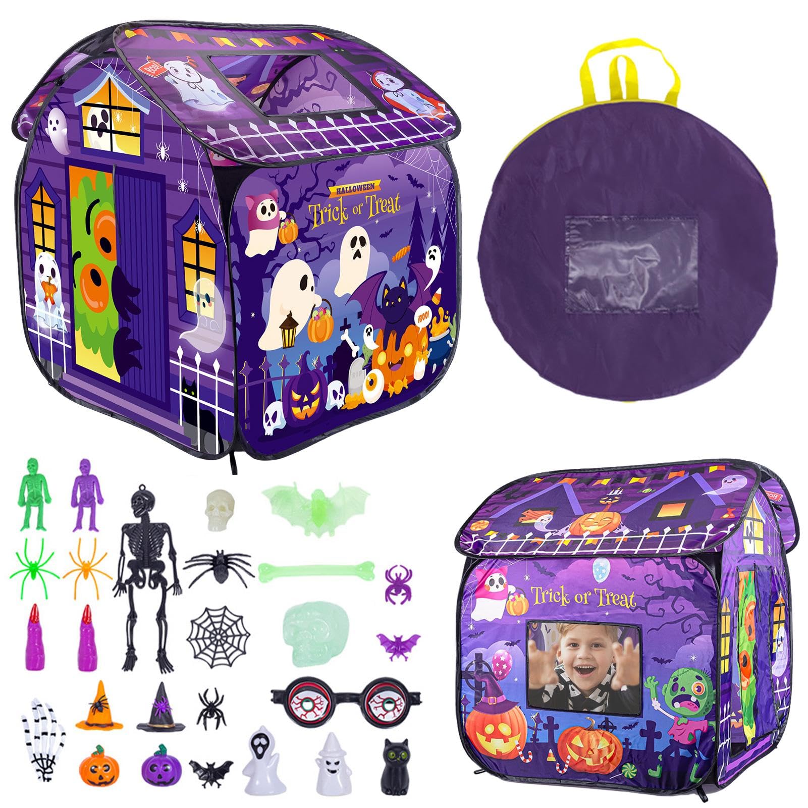 Tienda de Casa para Interior, Casa de Juego Interior - Casa de Juego de | Tienda de Halloween, Tienda de Juego para, Espacio de Juego Plegable y ventilado para Todo-Pequeños, para interior y exterior
