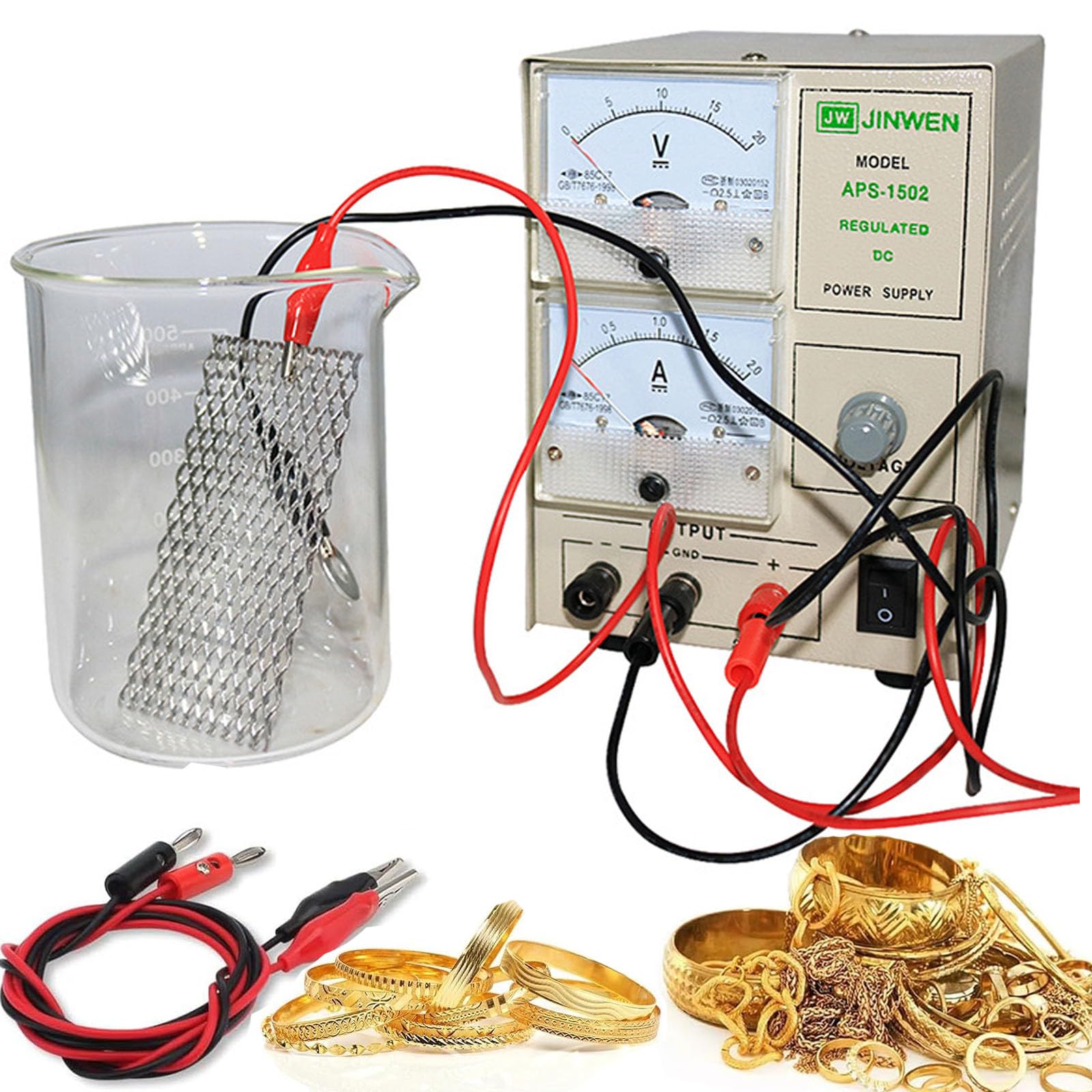 2026 Nouvelle Machine de plaquage d'or d'argent Portable, kit de plaquage d'or d'argent de Bijoux 2A avec Fil conducteur et Maille de Titane, Verre, Outil d'équipement de plaquage à Tension réglable